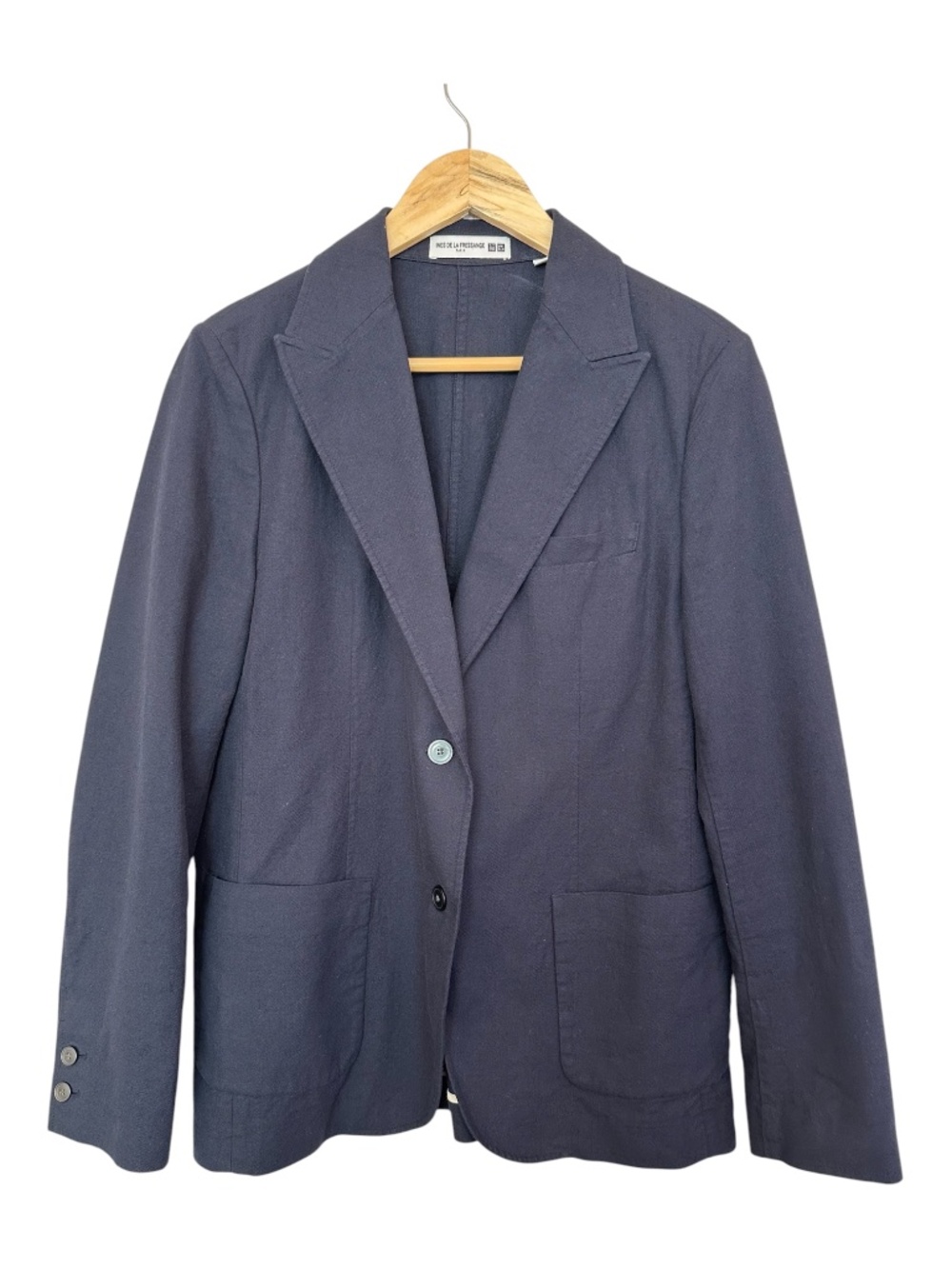 Ines de la Fressange X Uniqlo Paris Cotton Linen Single-Breasted Blazer Large